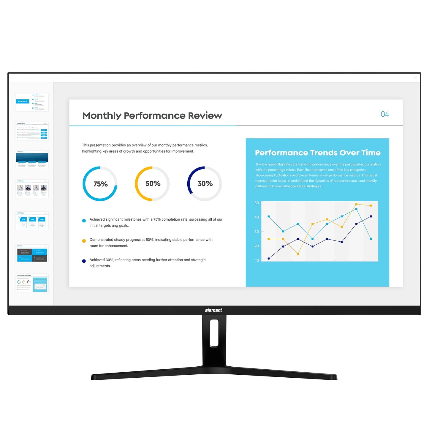 Element 27” 1080P IPS LCD 3-Side Frameless Computer Monitor - Black (EM2FPAB27B)