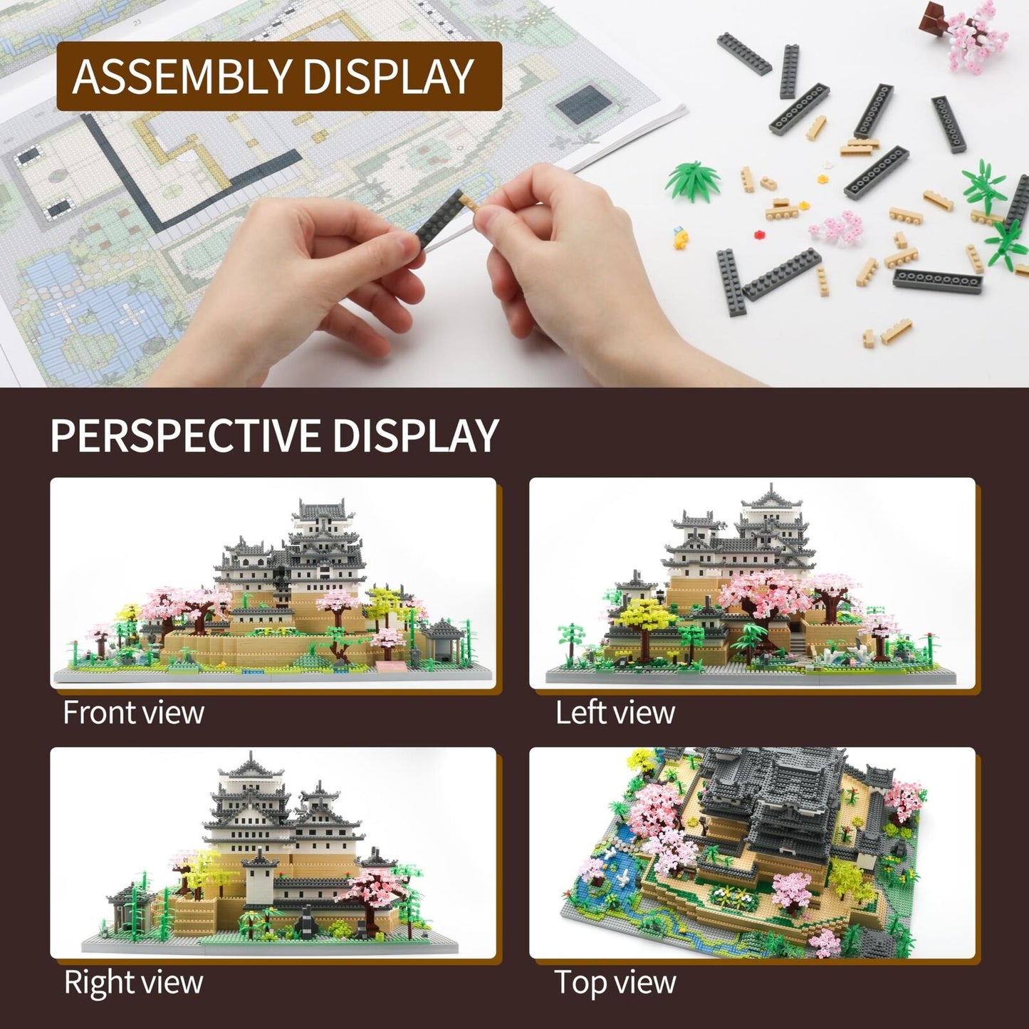 Japanese Micro Mini Building Blocks Sets for Adults Japan Himeji Castle with ...