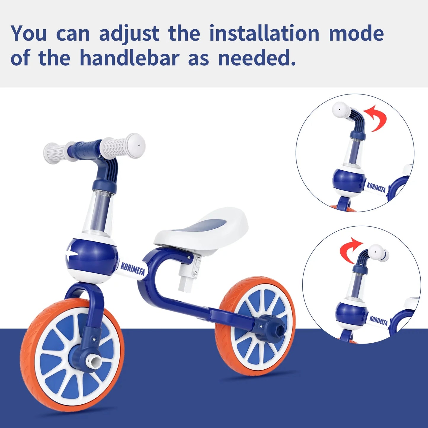 3 in 1 Toddler Bike for 1-4 Years Old Boy Girl Toddler Tricycle Kids Trikes for Toddler Tricycles Baby Bike Infant Trike, Blue