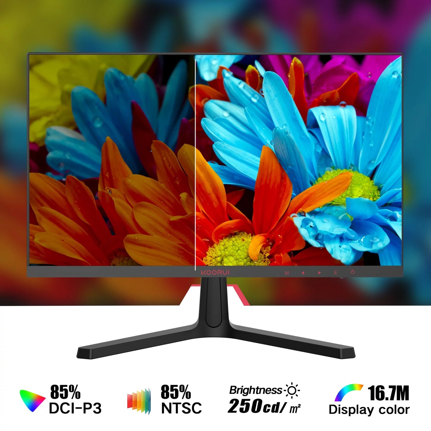 24 Inch FHD 165Hz/144Hz 1Ms(Mprt) 100% Srgb Gaming Monitor Adpitive Sync 3-Side Borderless 1080P Hdmi/Displayport,24E4