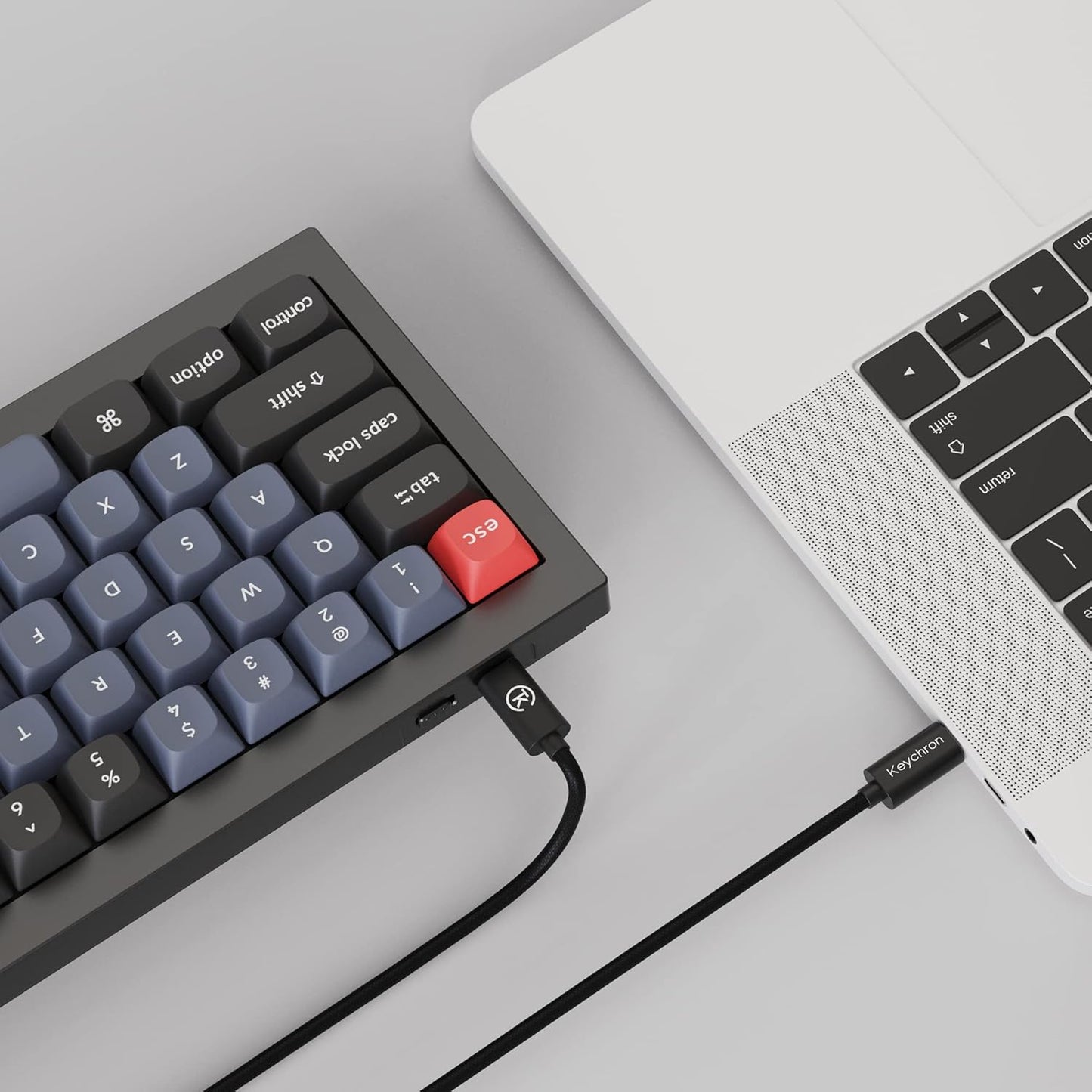 Q2 Wired Custom Mechanical Keyboard Knob Version, 65% Layout QMK/VIA Programmable Macro with Hot-Swappable Gateron G Pro Red Switch Double Gasket Compatible with Mac Windows Linux (Black)