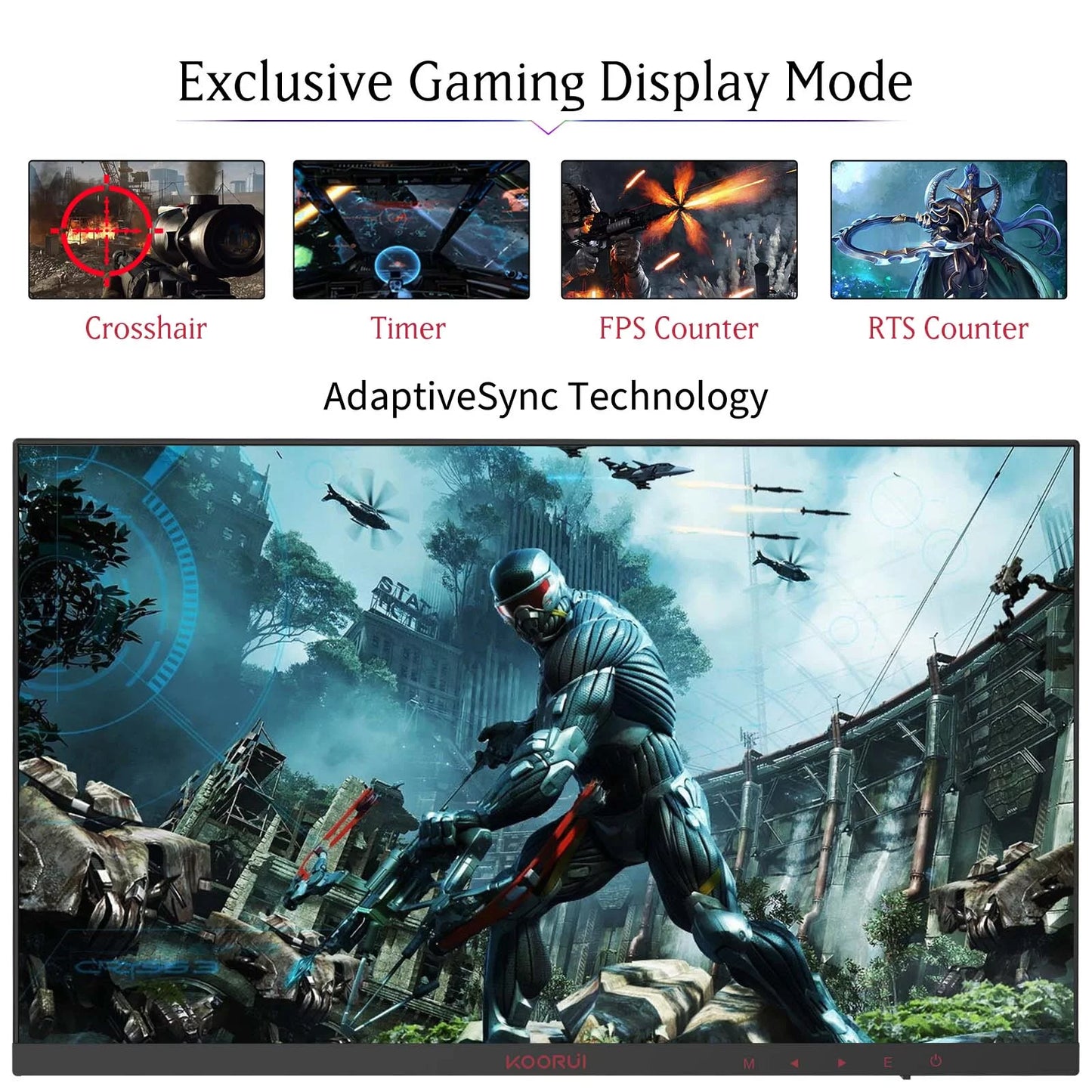 24 Inch FHD 165Hz/144Hz 1Ms(Mprt) 100% Srgb Gaming Monitor Adpitive Sync 3-Side Borderless 1080P Hdmi/Displayport,24E4