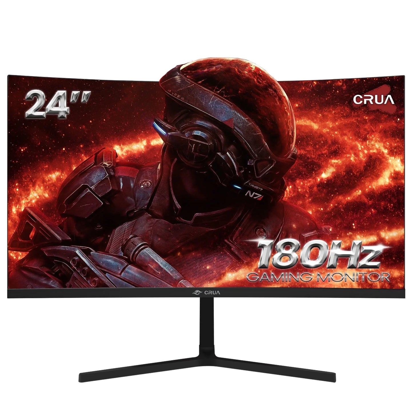 24" 165Hz/180Hz Curved Gaming Monitor,Fhd 1080P Computer Monitor,Freesync,99% Srgb,Low Motion Blur-Black