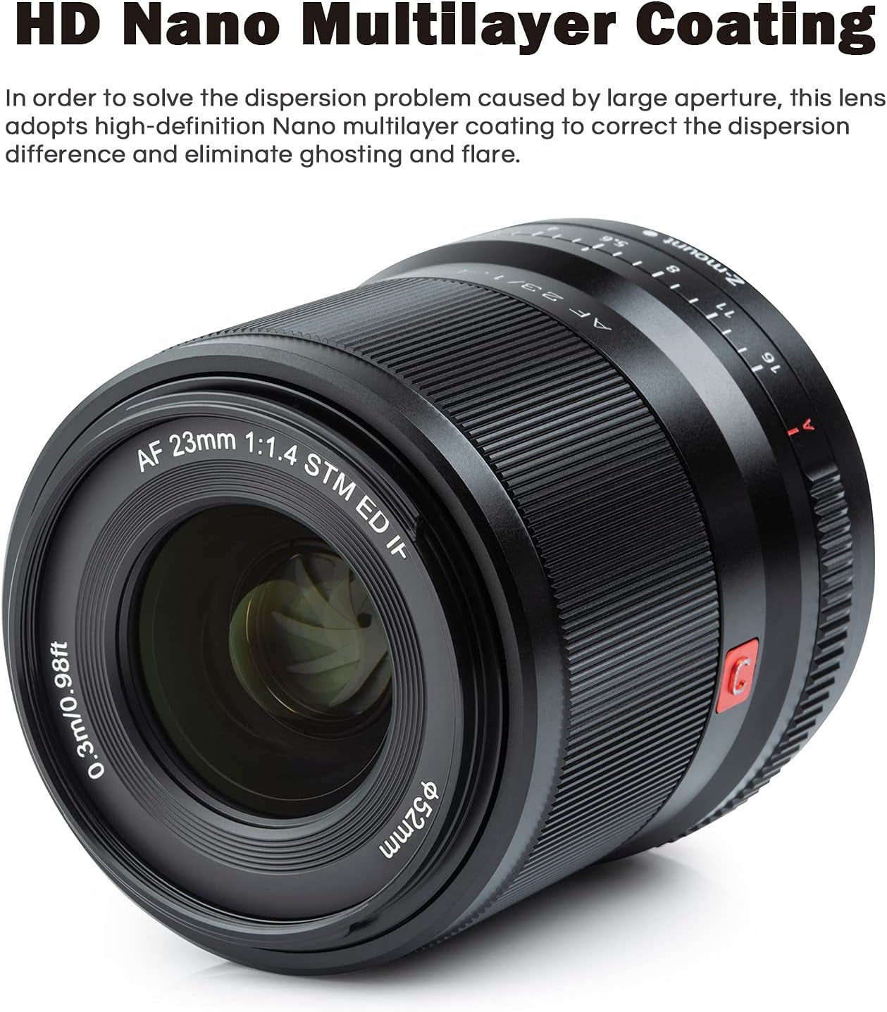 23Mm F1.4 Auto Focus Wide-Angle Lens Compatible with Nikon Z-Mount APS-C Mirrorless Camera Z Fc Z50 Z5 Z6 Z6 II Z7 Z7 II (Black)