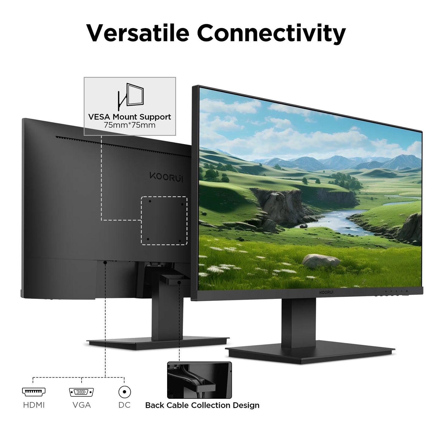 24'' IPS Computer Monitor,Fhd 1080P , VGA/HDMI Port 24N1