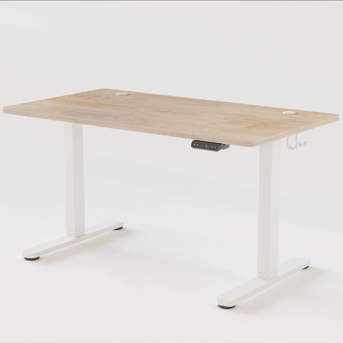 55'' Electric Height Adjustable Standing Desk,Sit Stand up Desk,Ergonomic Sit-Stand Desk for Home Office,Maple Top
