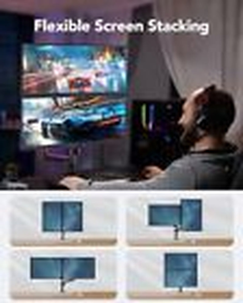 Dual Monitor Mount up to 32 Inches Screens, Taller Monitor Stand Hold