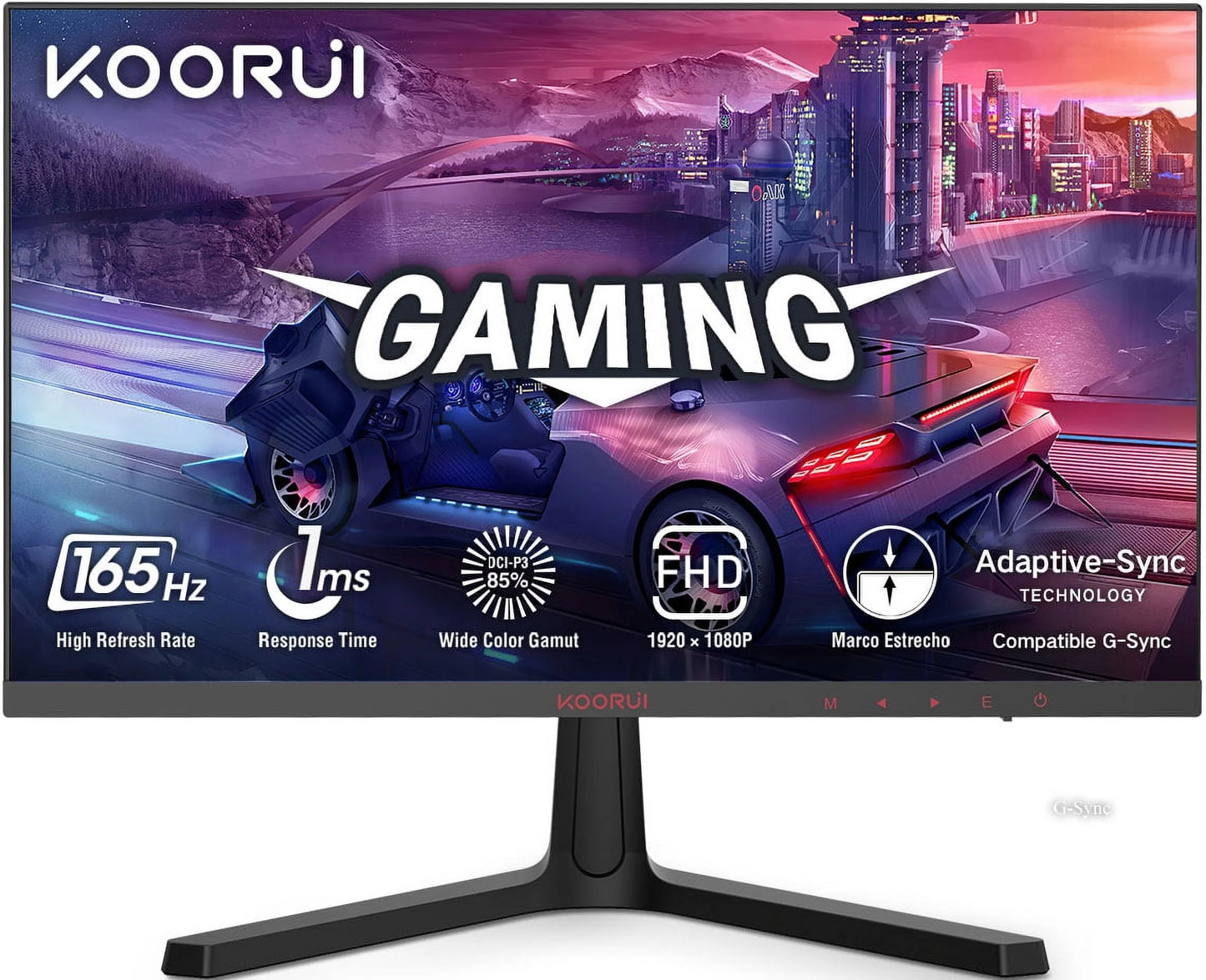 24 Inch FHD 165Hz/144Hz 1Ms(Mprt) 100% Srgb Gaming Monitor Adpitive Sync 3-Side Borderless 1080P Hdmi/Displayport,24E4
