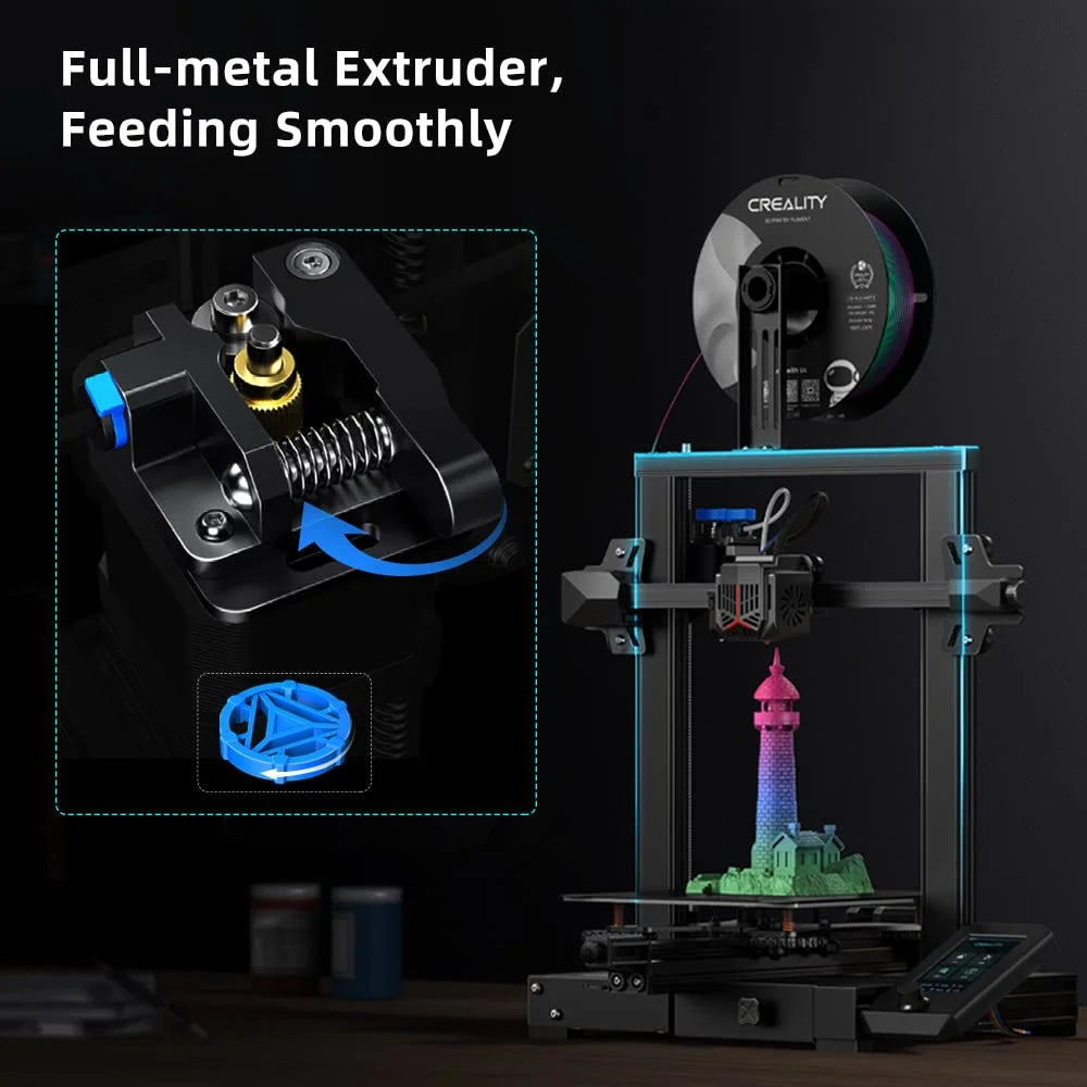 Ender 3 V2 Neo 3D Printer with CR Touch Auto Leveling Kit PC Spring Steel Platform Full-Metal Extruder, 95% Pre-Installed with Resume Printing & Model Preview Function
