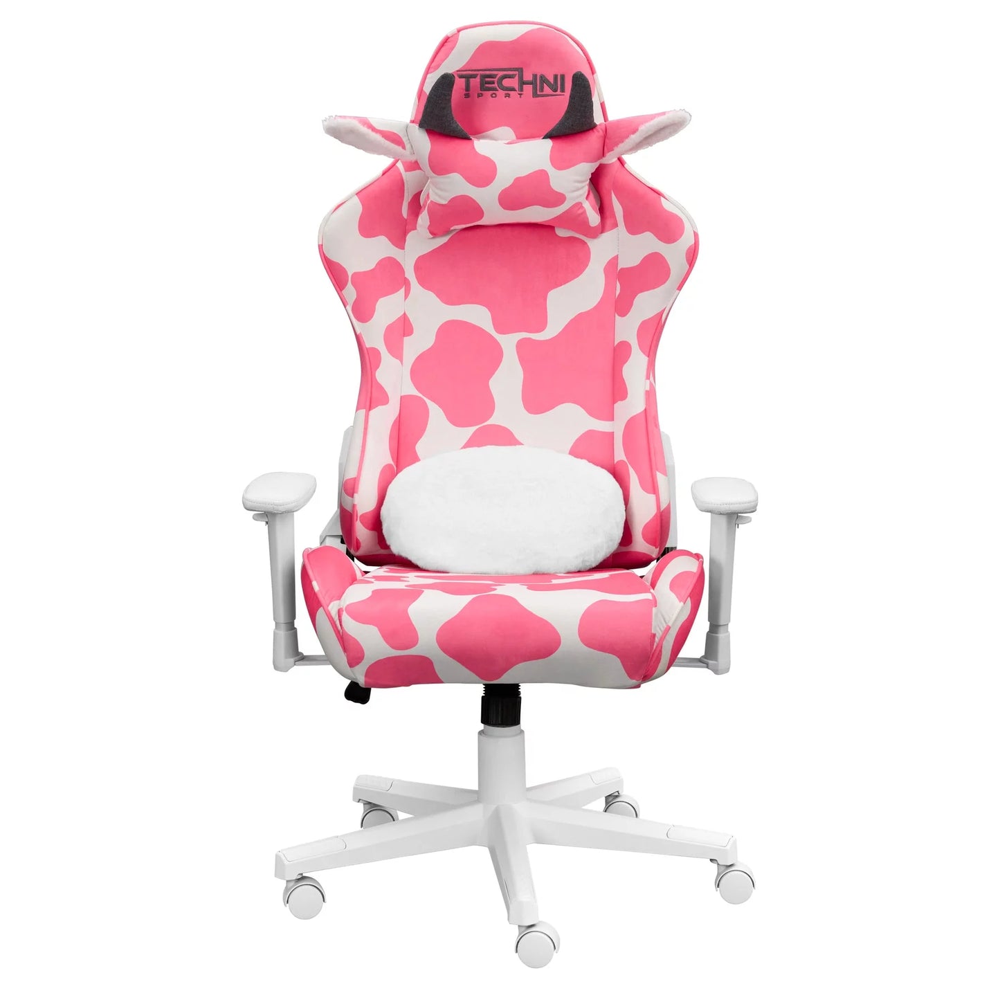 TS85 Pink Cow Series Gaming Chair with Memory Foam Seat RTA-TS85-PNK