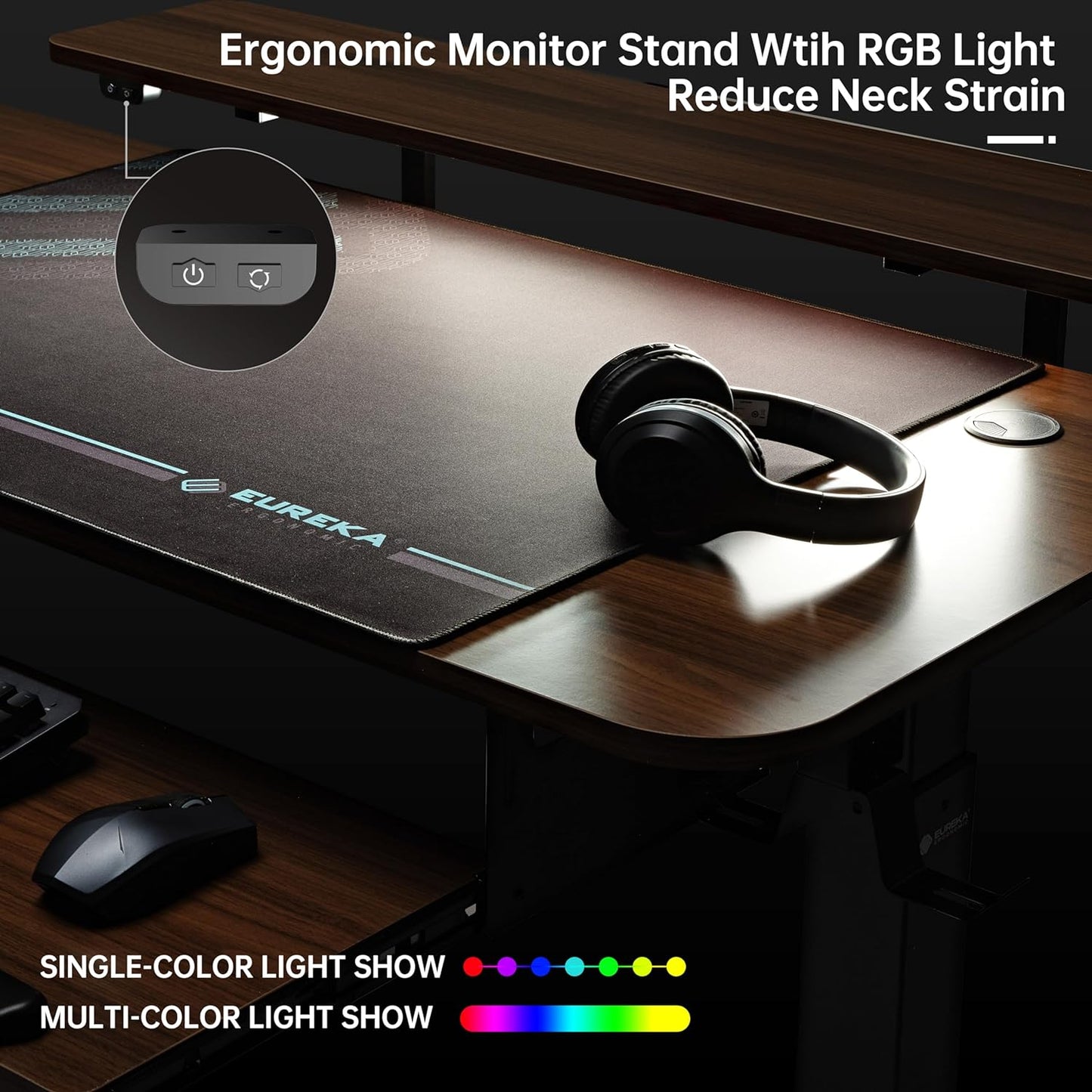 Standing Desk Electric Adjustable Height (61"X43") Computer Desk with Keyboard Tray, Sit Stand Desk L Shaped Desk for Work/Home Office,Dual Motor,Memory Presets,2 Usb/Rgb,Walnut/Left