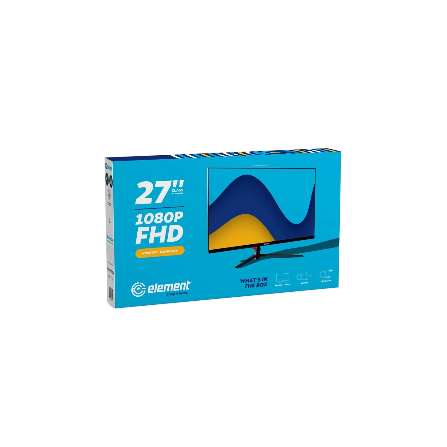 Element 27” 1080P IPS LCD 3-Side Frameless Computer Monitor - Black (EM2FPAB27B)
