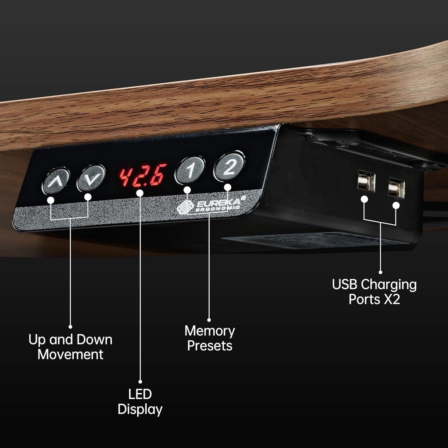 Standing Desk Electric Adjustable Height (61"X43") Computer Desk with Keyboard Tray Sit Stand Desk L Shaped Desk for Work/Home Office,Dual Motor,Memory Presets,2 Usb/Rgb,Walnut/Right