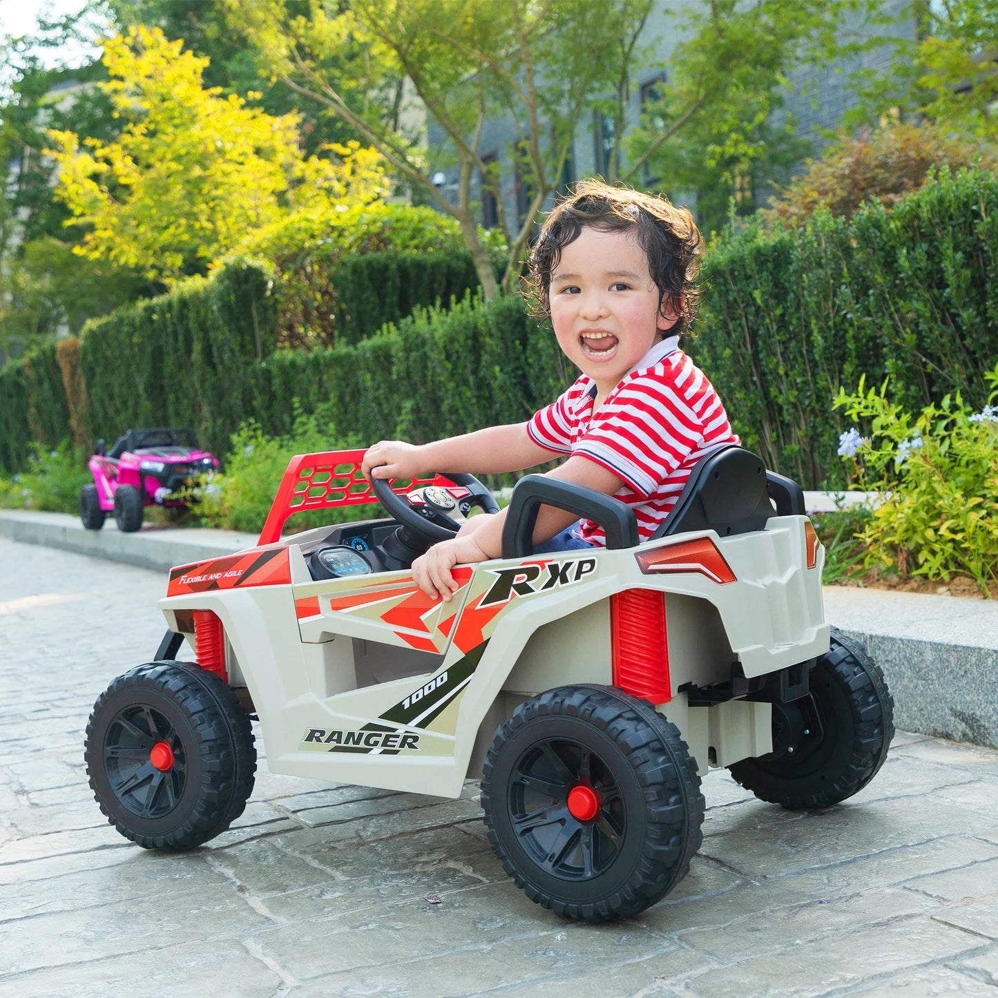 12V Kids Electric Off-Road UTV Truck Car Ride on Toys Age 3-5 Child W/ LED Headlights Music