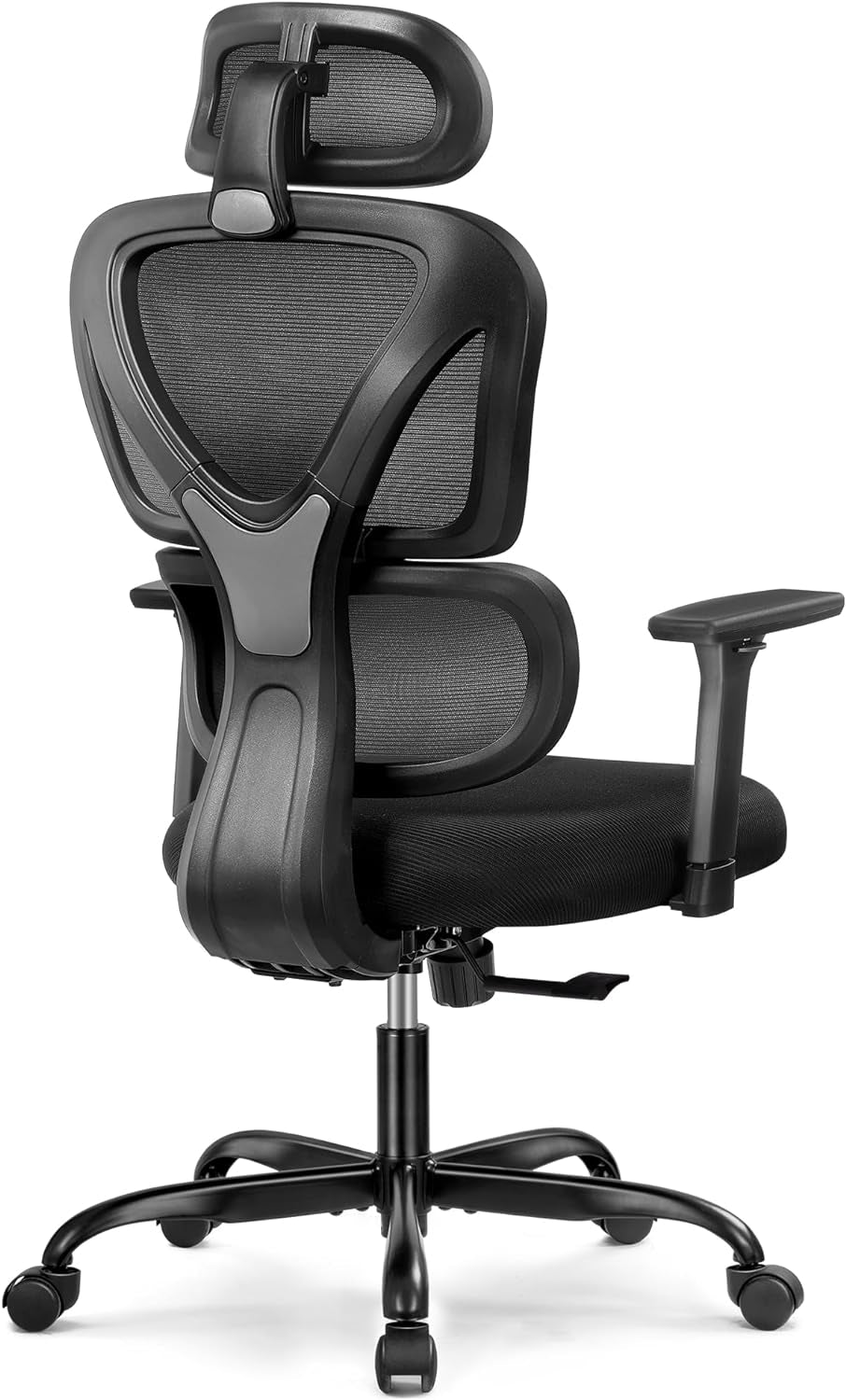 Ergonomic Office Chair, Home Desk Chair, Comfy Breathable Mesh Task High Back Thick Cushion Computer Chair with Headrest and 3D Armrests, Adjustable Height Home Gaming Chair (Black)