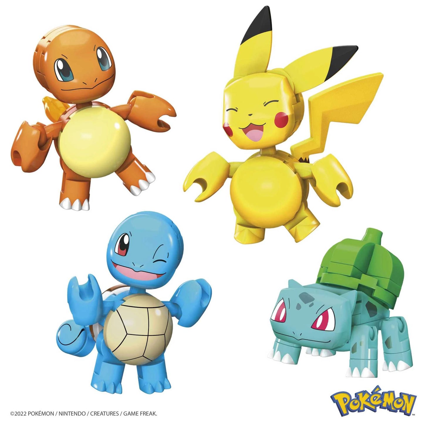 Building Toy Kit Kanto Region Team with 4 Figures (130 Pieces), Ages 8 and Up, Plastic