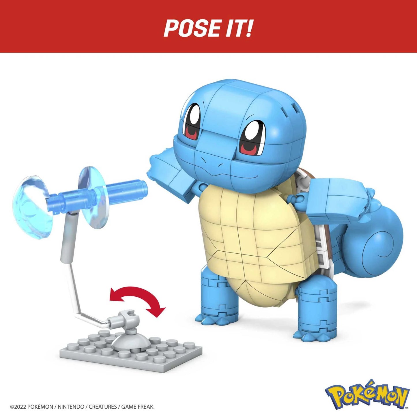 Pokemon Building Toy Kit Build & Show Squirtle (199 Pieces) for Kids