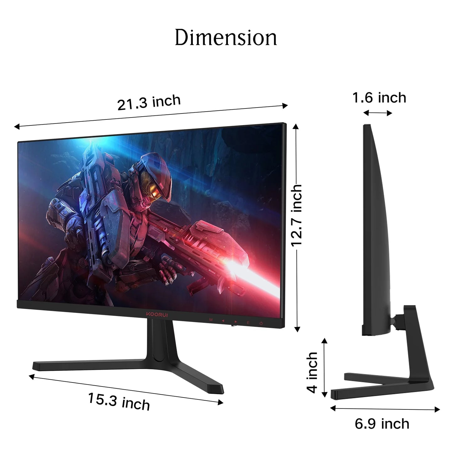 24 Inch FHD 165Hz/144Hz 1Ms(Mprt) 100% Srgb Gaming Monitor Adpitive Sync 3-Side Borderless 1080P Hdmi/Displayport,24E4