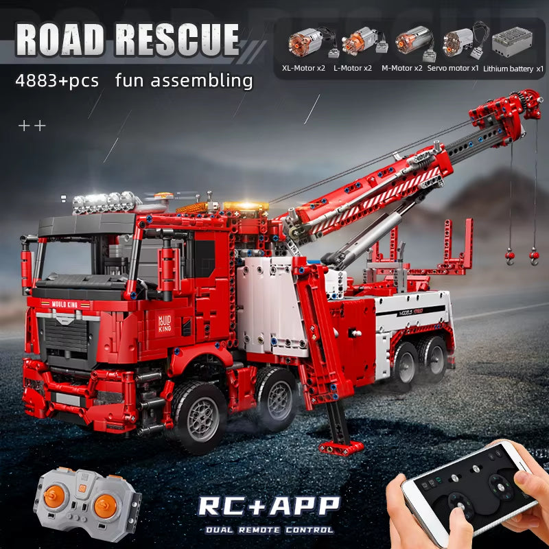 Technical Truck Toys APP&RC Motorized Fire Rescue Vehicle Car Model Building Blocks Bricks Kids Christmas Gifts
