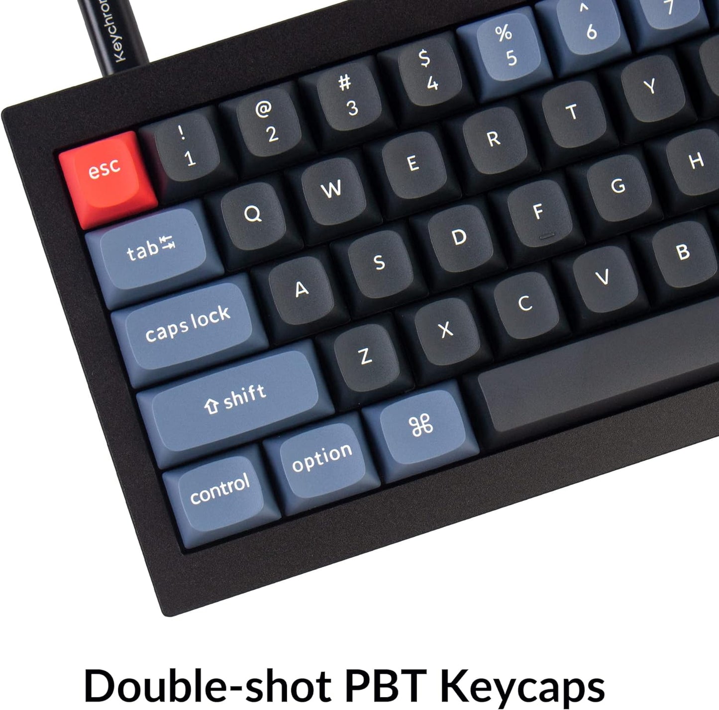 Q2 Wired Custom Mechanical Keyboard, QMK/VIA Programmable Macro, Full Aluminum, Hot-Swappable Gateron G Pro Blue Switch, 65% Layout Double Gasket Compatible with Mac and Windows - Black