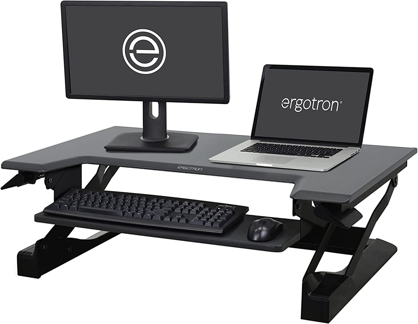 – Workfit-T Standing Desk Converter, Dual Monitor Sit Stand Desk Riser for Tabletops – 35 Inch Width, Black