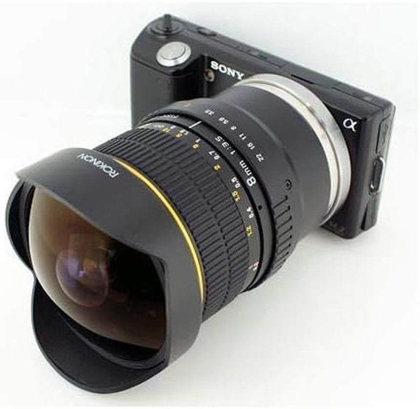 FE8M-NEX 8Mm F/3.5 Fisheye Lens for Sony E-Mount Cameras (NEX and VG10), Black