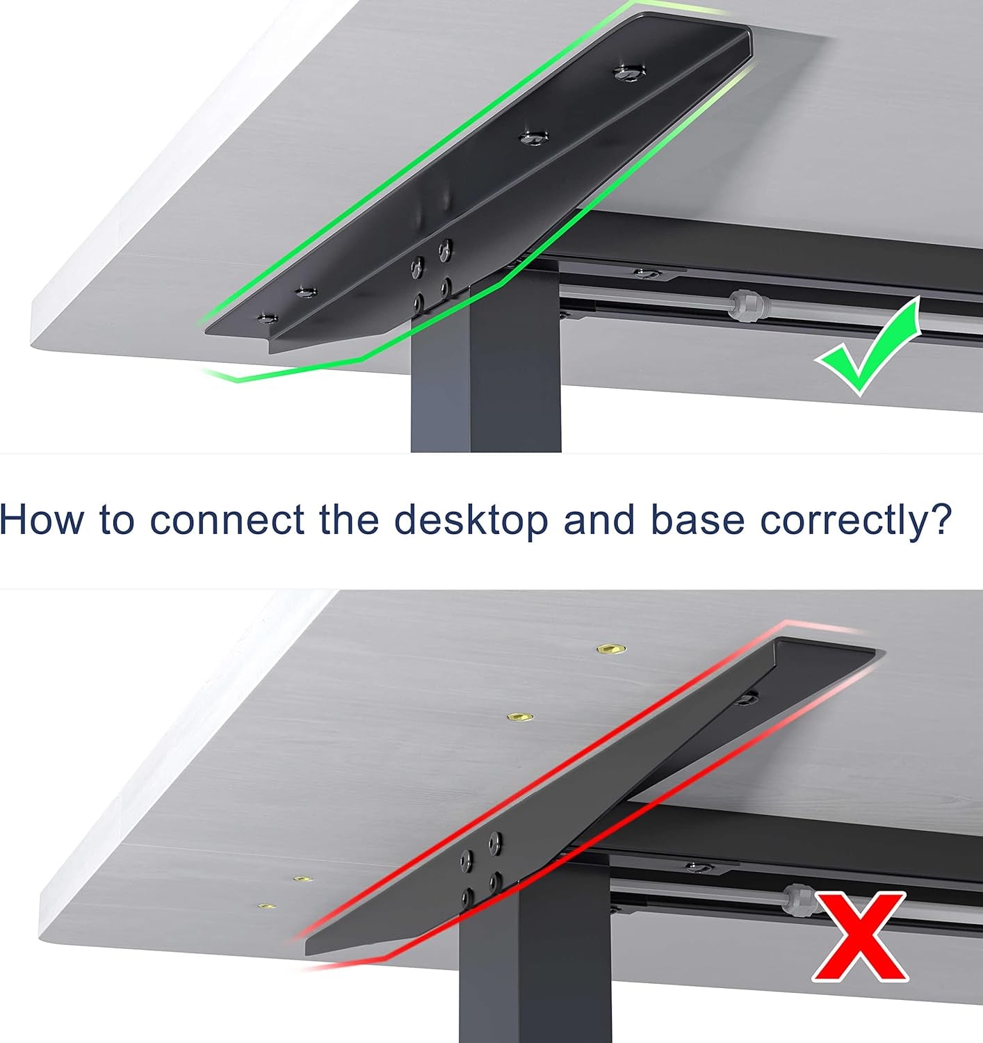 Electric Standing Desk Adjustable Height Desk, 40 X 24 Inches Stand up Desk, Ergonomic Design Home Office Desk, Sit Stand Desk with Splice Board/Black Frame/White Top