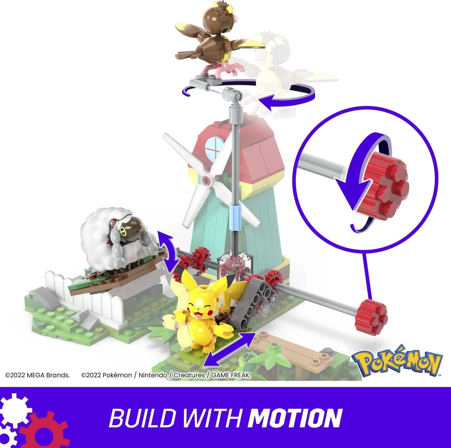 Pokemon Building Toy Kit Countryside Windmill (240 Pieces) for Kids