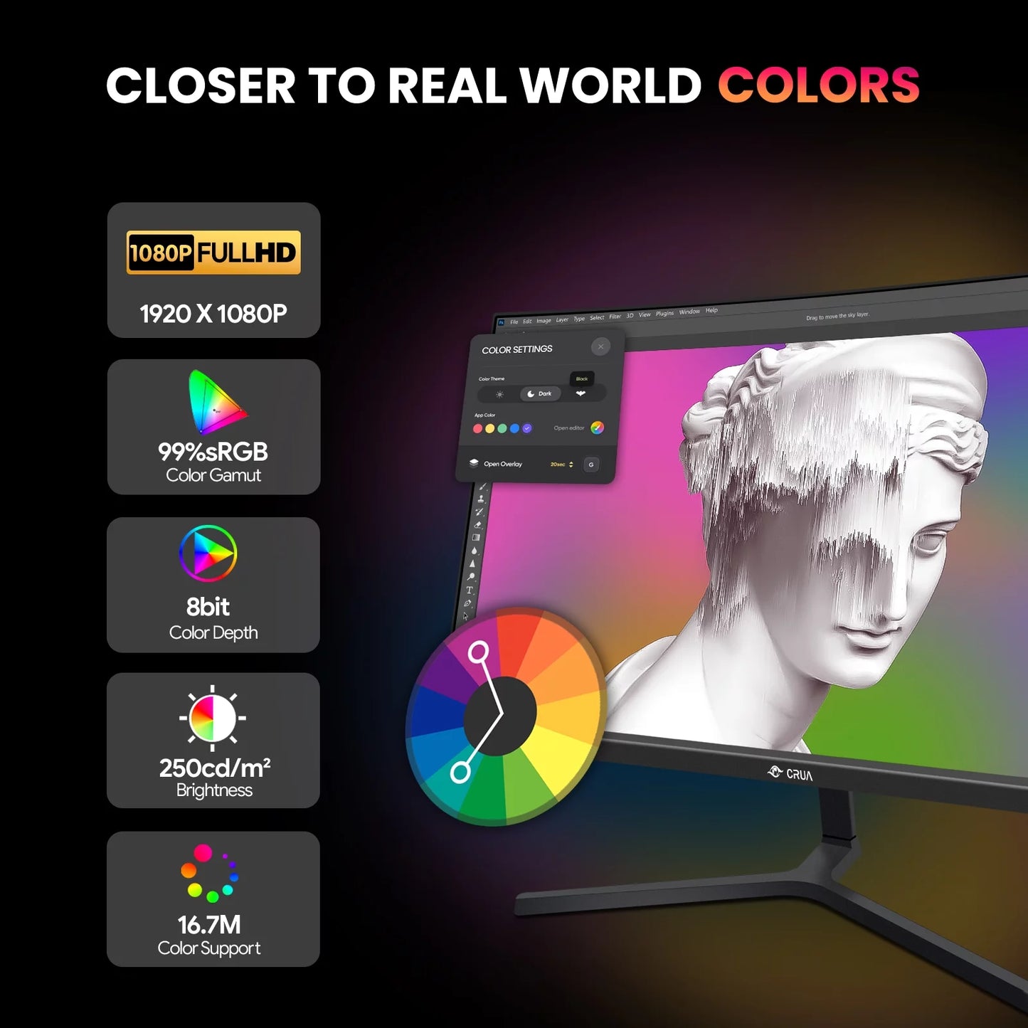 24" 165Hz/180Hz Curved Gaming Monitor,Fhd 1080P Computer Monitor,Freesync,99% Srgb,Low Motion Blur-Black