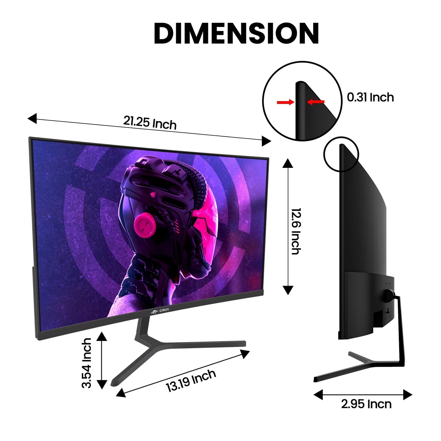 24" 165Hz/180Hz Curved Gaming Monitor,Fhd 1080P Computer Monitor,Freesync,99% Srgb,Low Motion Blur-Black