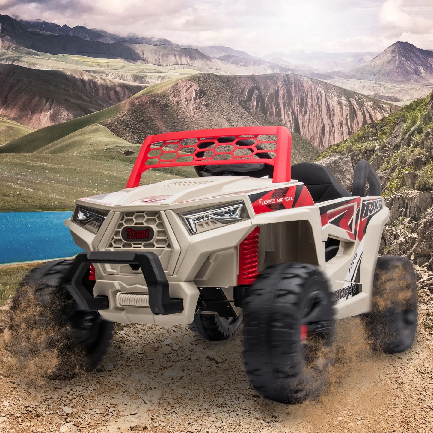 12V Kids Electric Off-Road UTV Truck Car Ride on Toys Age 3-5 Child W/ LED Headlights Music