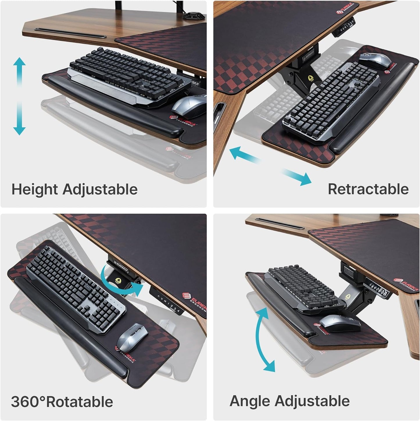 Standing Desk Electric Adjustable Height Desk, Computer Desk W Keyboard Tray 72" Gaming Desk Music Studio Desk Sit Stand up Desk LED Monitor Stand,Dual Motor,Slot Design,Walnut