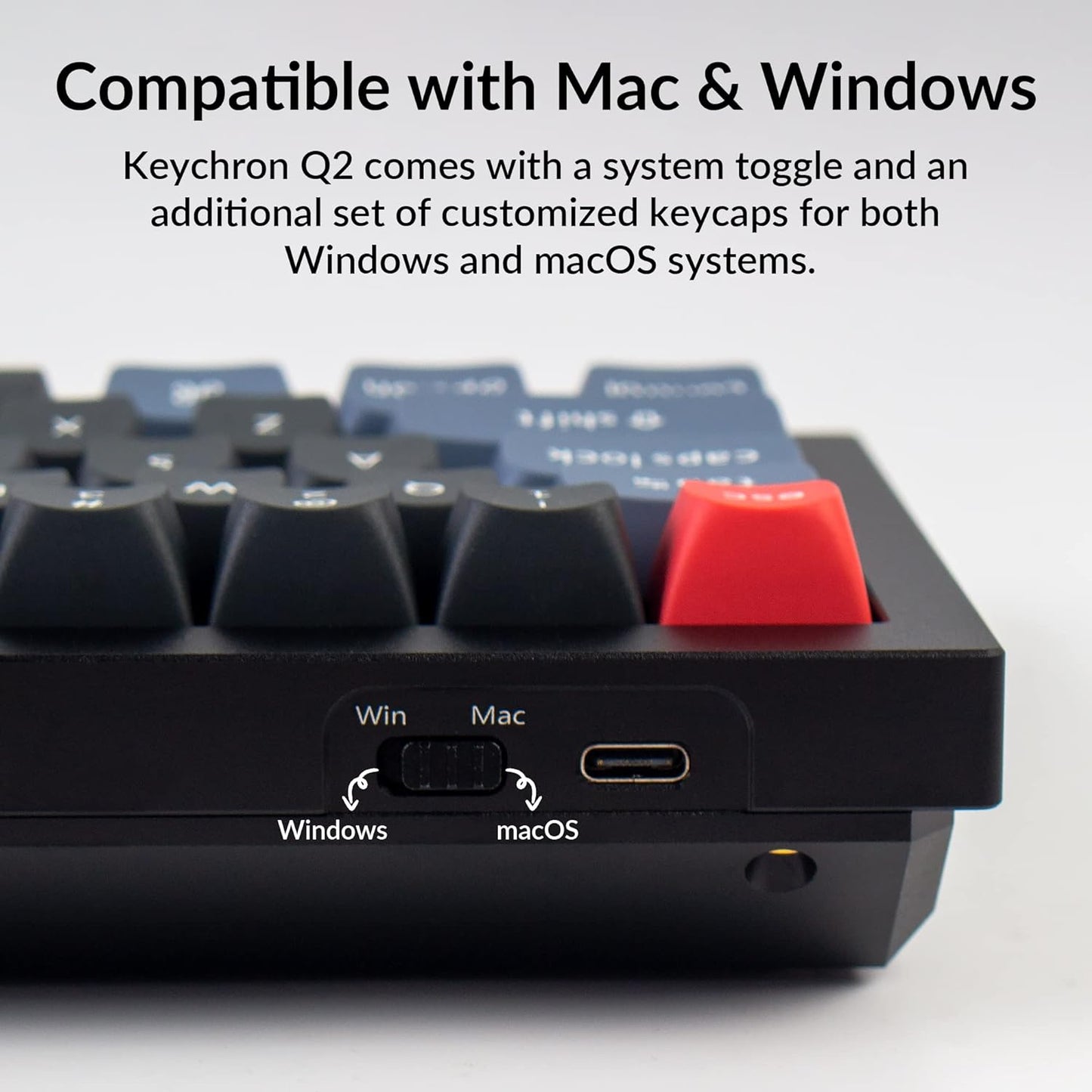 Q2 Wired Custom Mechanical Keyboard, QMK/VIA Programmable Macro, Full Aluminum, Hot-Swappable Gateron G Pro Blue Switch, 65% Layout Double Gasket Compatible with Mac and Windows - Black