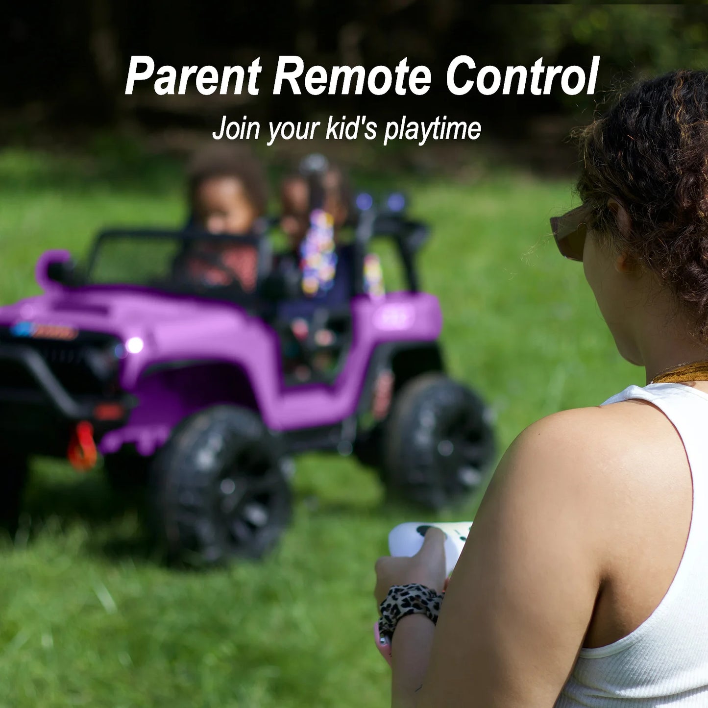 24V Kids Ride on Truck with Remote, 2-Seater Electric Ride on Car