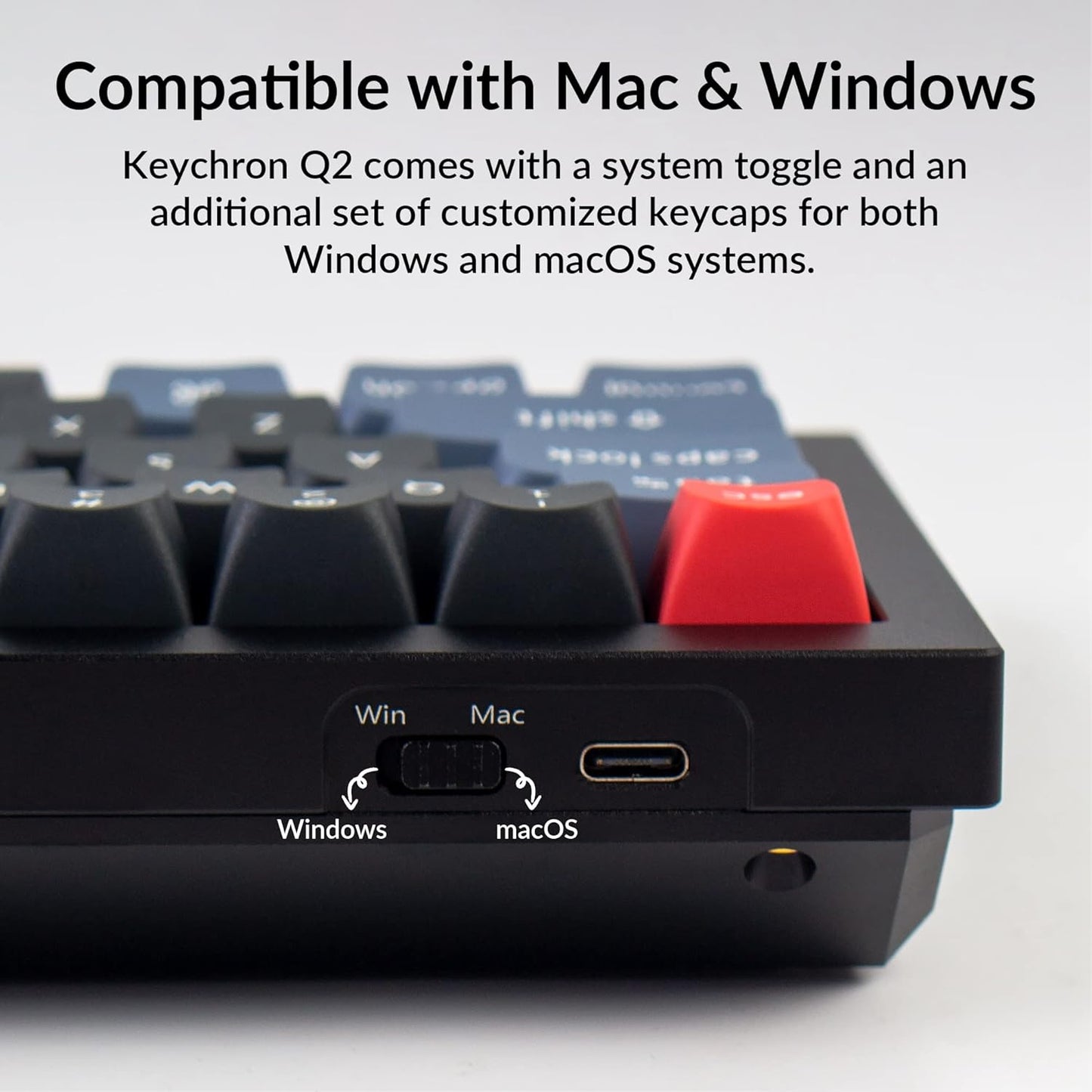 Q2 Wired Custom Mechanical Keyboard, QMK/VIA Programmable Macro, Full Aluminum, Hot-Swappable Gateron G Pro Red Switch, 65% Layout Double Gasket Compatible with Mac and Windows - Black