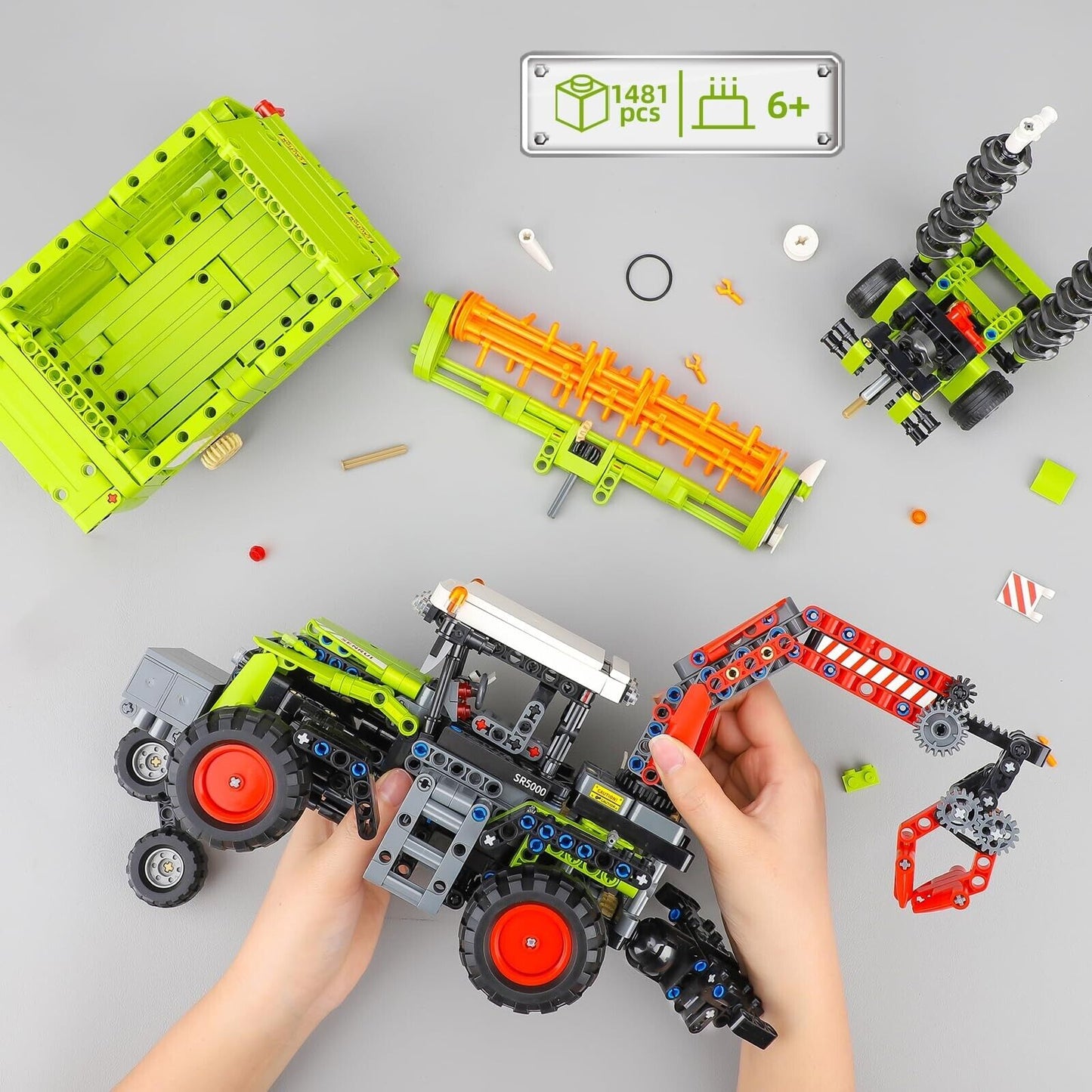 City Construction 3 in 1 Tractor Harvester Building Block Kits, Truck Farm Co...