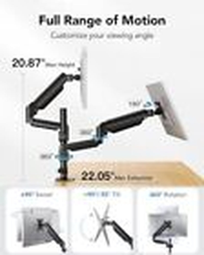 Dual Monitor Mount up to 32 Inches Screens, Taller Monitor Stand Hold