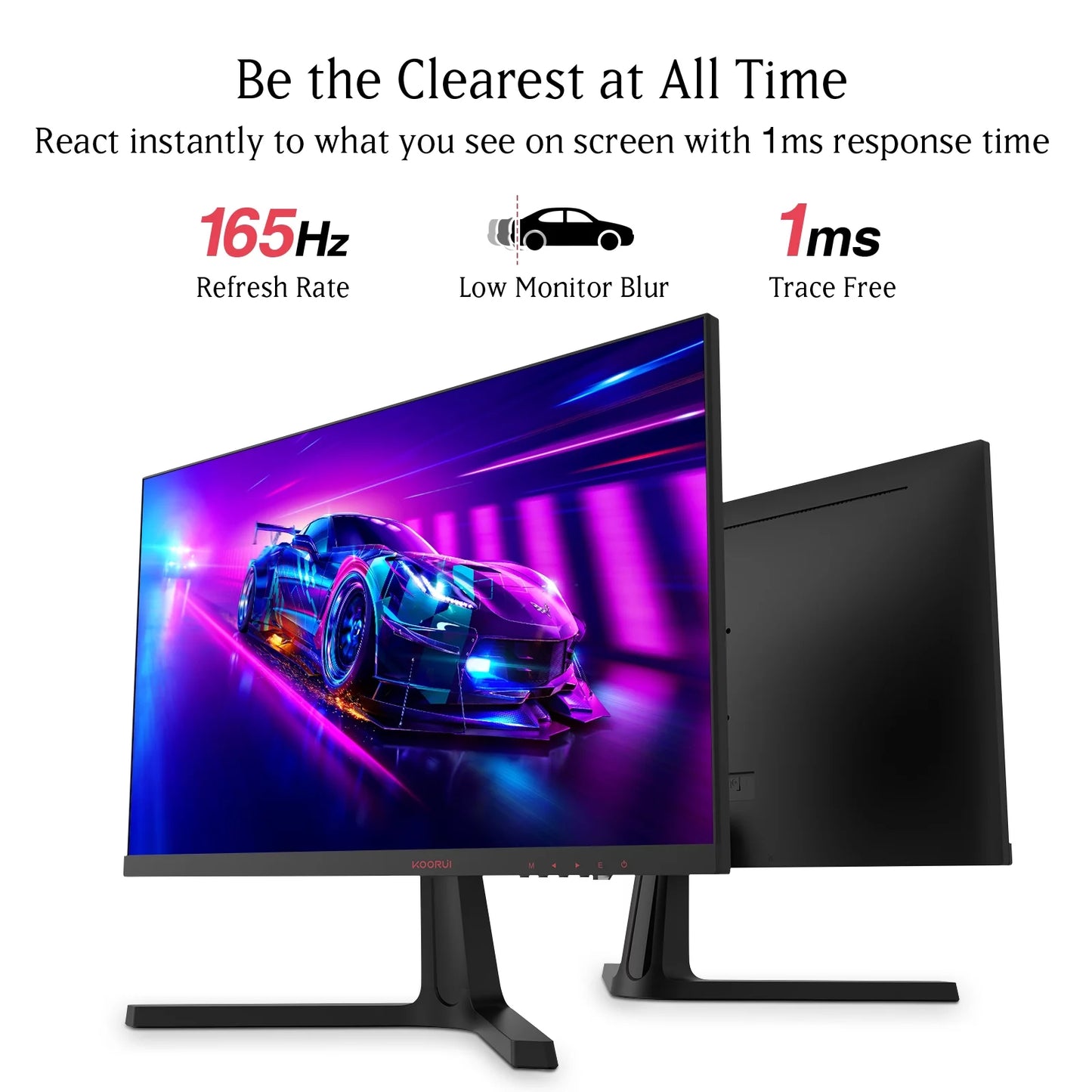 24 Inch FHD 165Hz/144Hz 1Ms(Mprt) 100% Srgb Gaming Monitor Adpitive Sync 3-Side Borderless 1080P Hdmi/Displayport,24E4