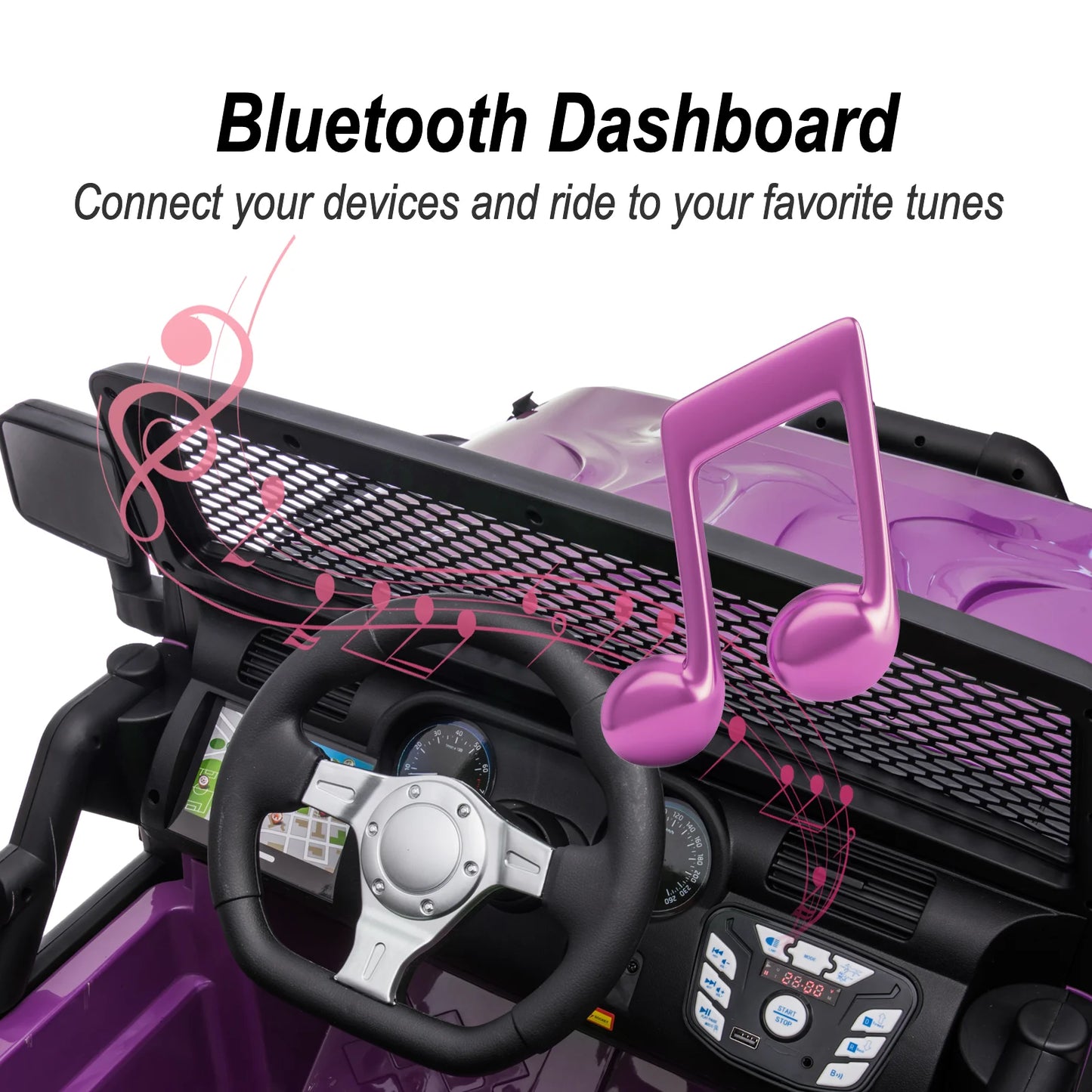 24V Kids Ride on Truck with Remote, 2-Seater Electric Ride on Car