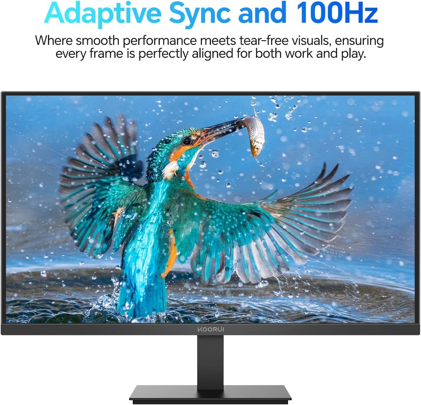 22 Inch Computer Monitor Full HD 1080P 100Hz PC Gaming Screen VA Panel Ultra-Slim Display 3000:1 Contrast Ratio with Adpitive Sync (HDMI/VGA/VESA Compatible 100X100Mm/Audio Out), Tilt, Black