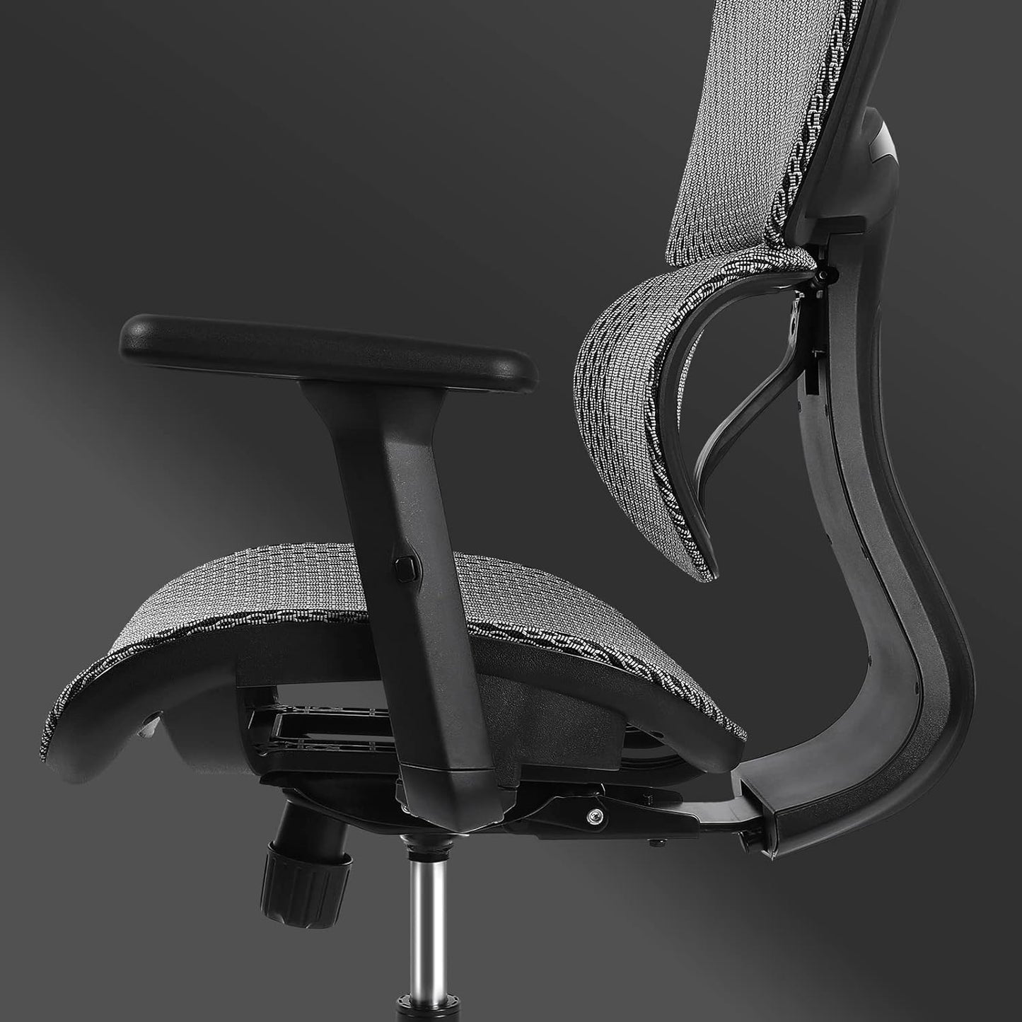Ergoro Ergonomic Office Chair-Rolling Desk Chair with 3D Adjustable Armrest & Memory Foam Armrest Pads, Lumbar Support, Boss Chair Executive Office Chair Gaming Chair Mesh Computer Chair(Grey)