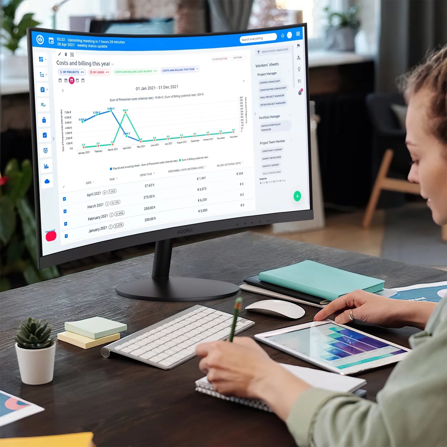 24 Inch Curved Computer Monitor, FHD 1080P 75Hz Desktop Monitors for Computer, HDMI&VGA Ports, Eye Care