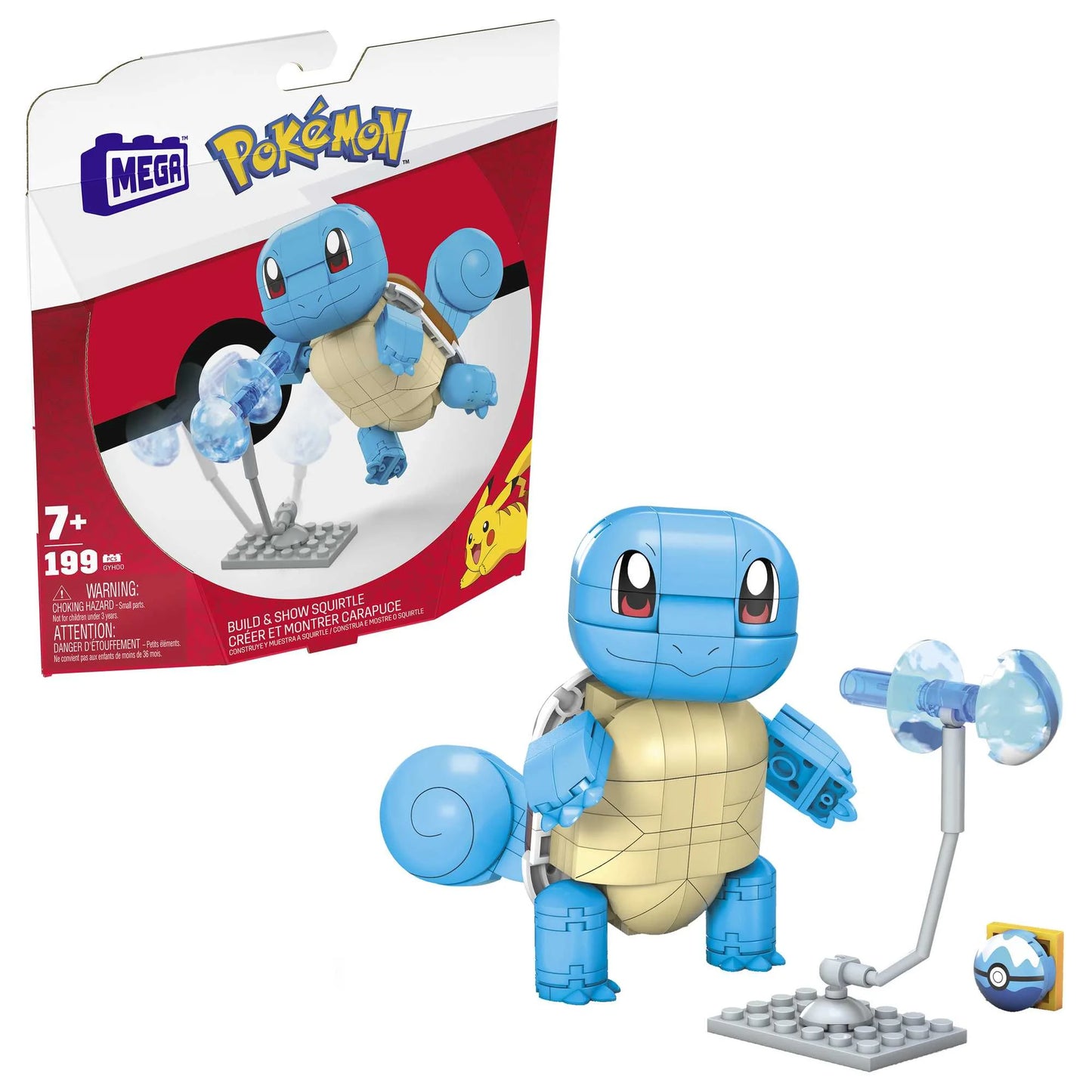Pokemon Building Toy Kit Build & Show Squirtle (199 Pieces) for Kids