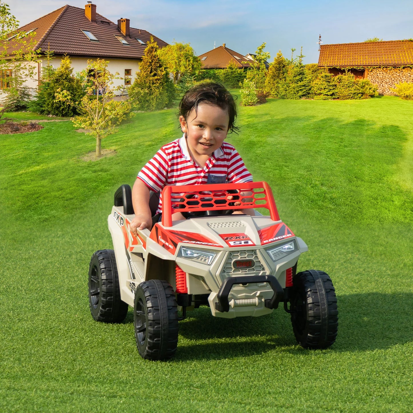 12V Kids Electric Off-Road UTV Truck Car Ride on Toys Age 3-5 Child W/ LED Headlights Music