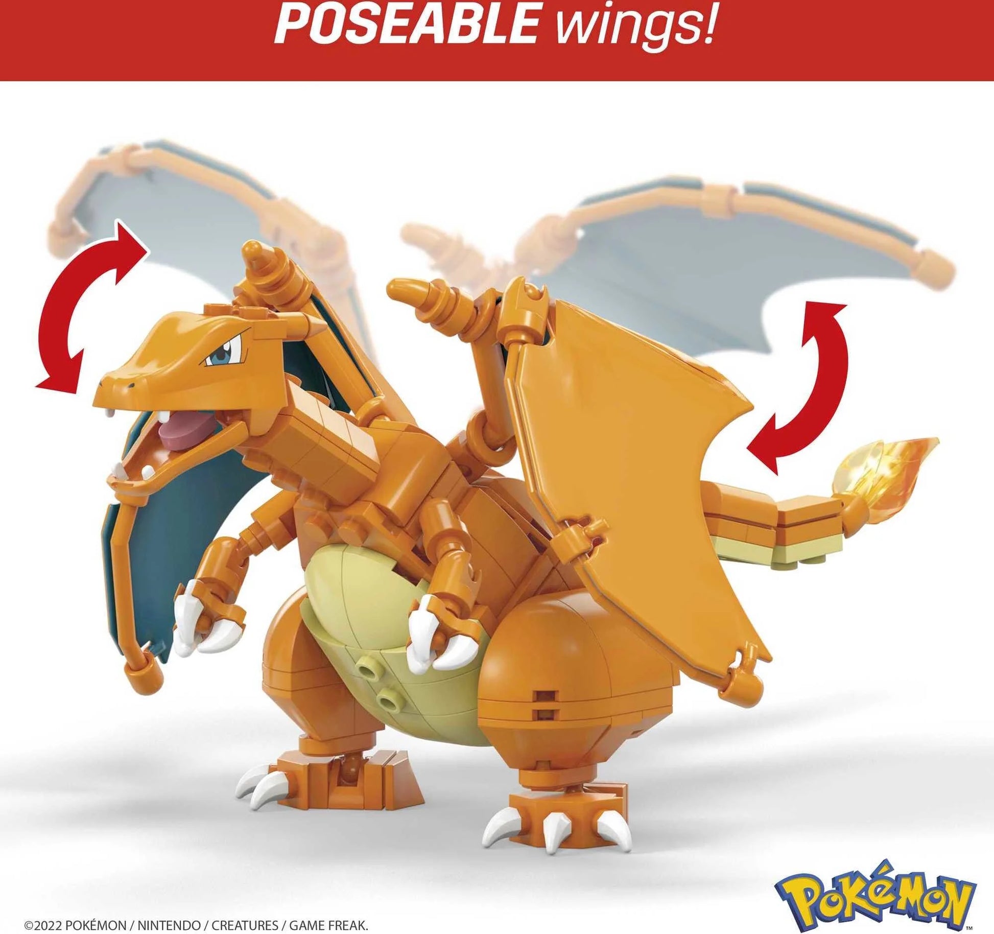 Pokemon Charizard Building Set (222 Pieces) with 1 Action Figure for Boys and Girls