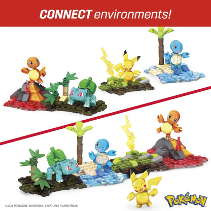 Building Toy Kit Kanto Region Team with 4 Figures (130 Pieces), Ages 8 and Up, Plastic