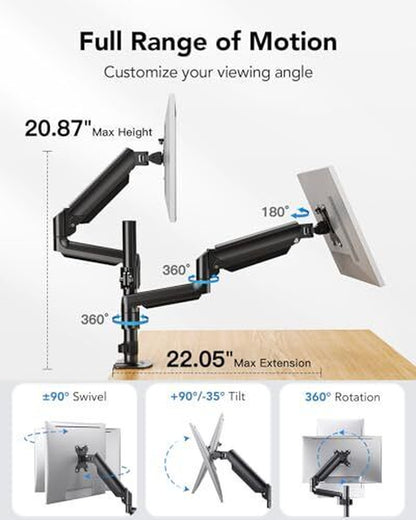 Dual Monitor Mount up to 32 Inches Screens, Taller Monitor Stand Hold