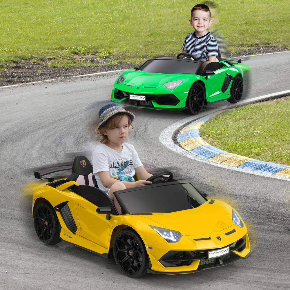 24-Volt Licensed Lamborghini 2 Seater Kids Ride on Car with Remote Control Electric Kids Drift Sport Car in Yellow