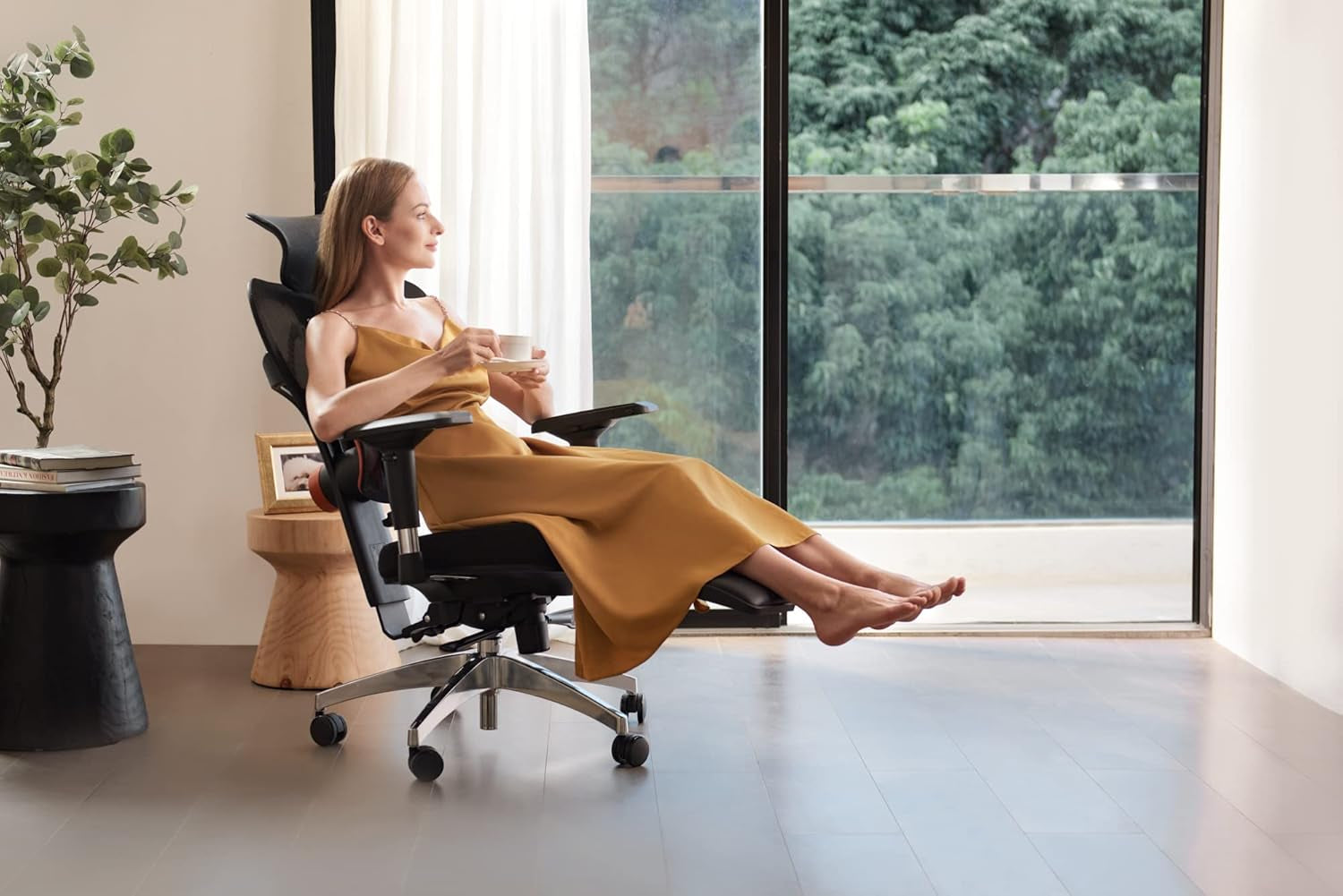 Ergonomic Mesh Office Chair with Adaptive Lumbar Support | High Back Computer Desk Chair with Footrest | Adjustable Arms Headrest Backrest | Tilt Function 4D Armrest Recliner for Home Office…