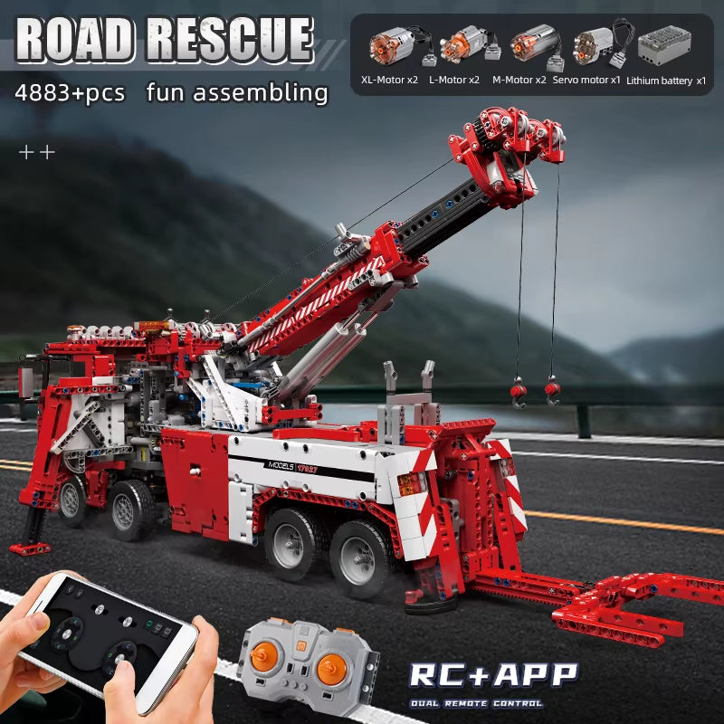 Technical Truck Toys APP&RC Motorized Fire Rescue Vehicle Car Model Building Blocks Bricks Kids Christmas Gifts